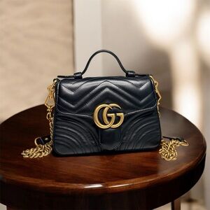 Gucci GG Marmont Small Top Handle Bag 'Black'